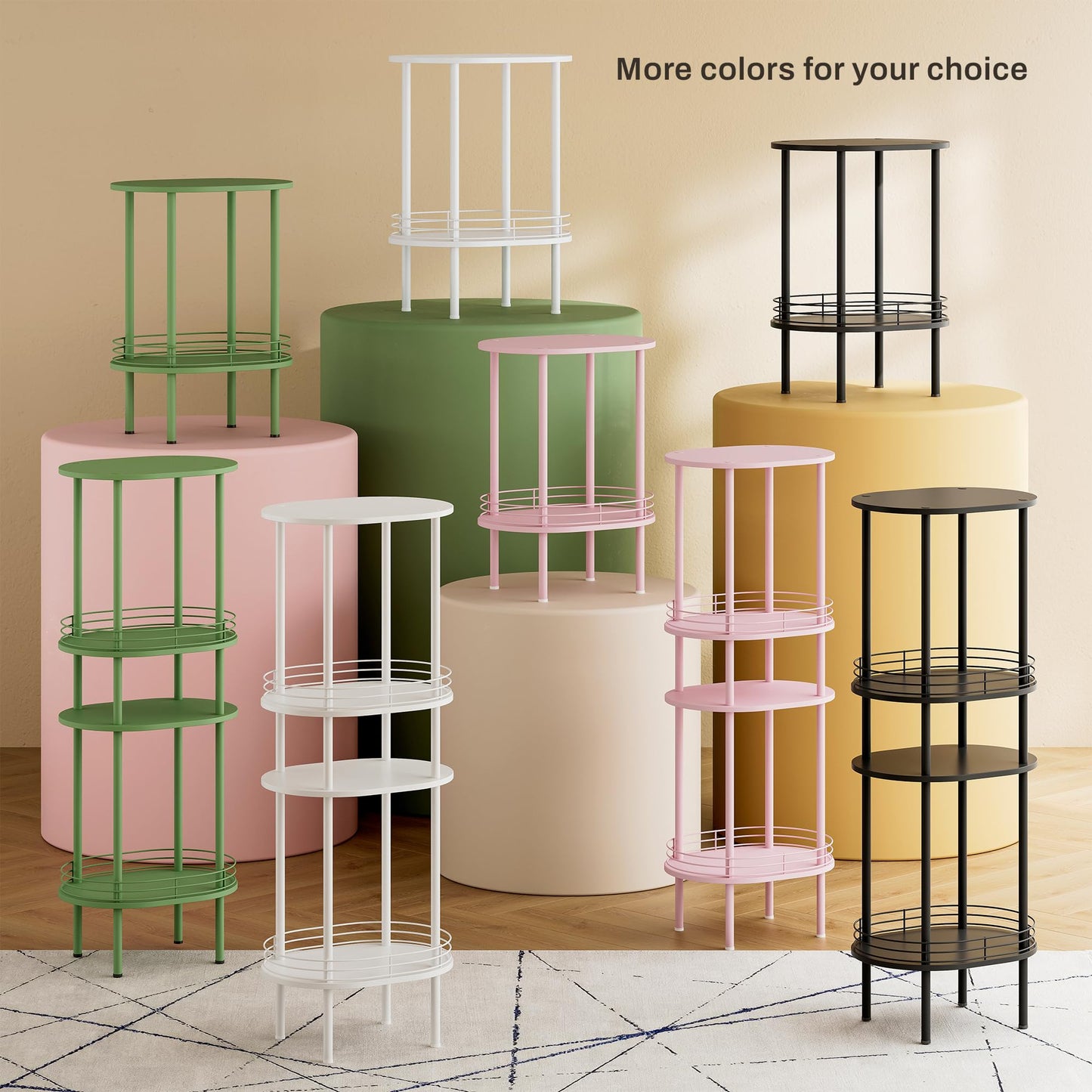 Small Modern Oval Side Table with Storage,2-Tier Side Tables Living Room,Sturdy Nightstand for Small Space - Living Room, Bedroom, Bathroom, Nursery (1PC,Pink)