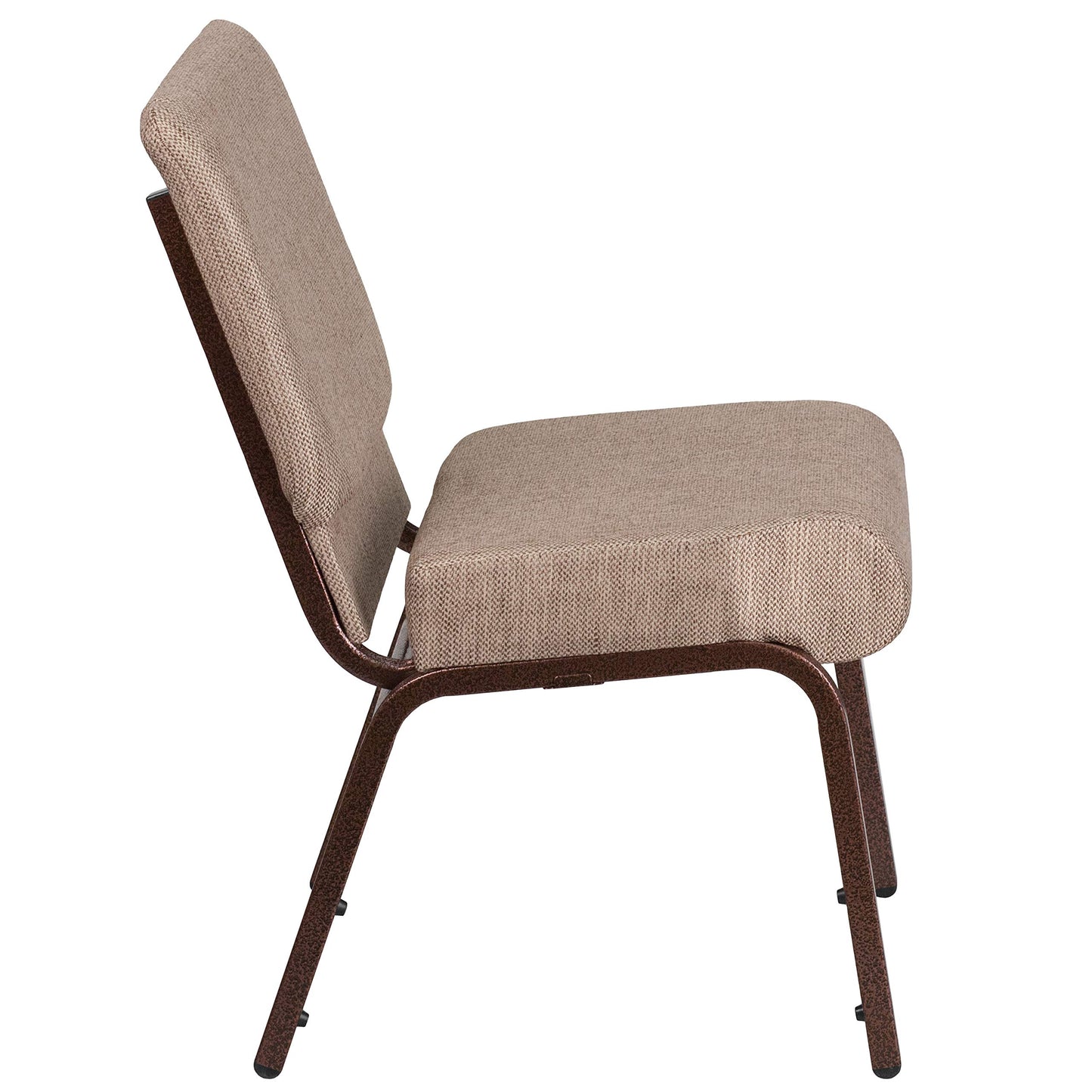 Flash Furniture 4 Pack HERCULES Series 21" W Stacking Church Chair in Beige Fabric - Copper Vein Frame