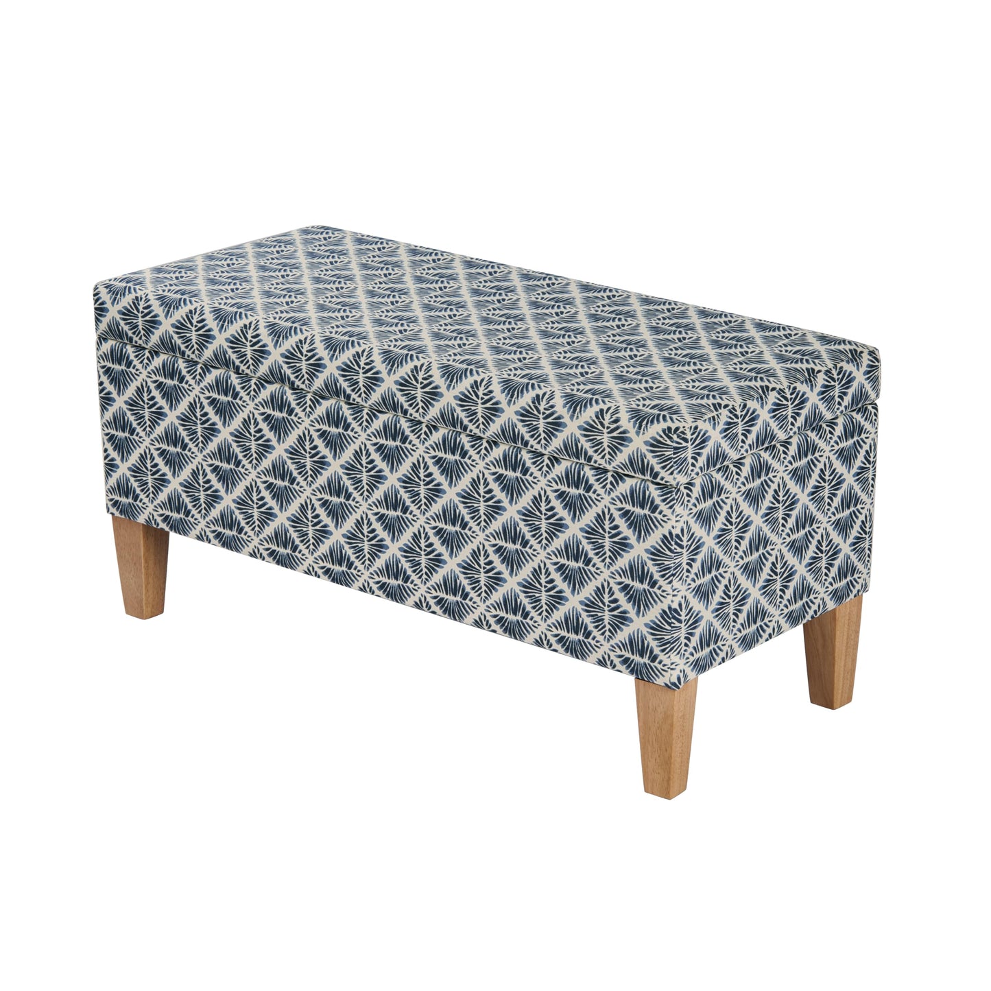 HomePop 36" Decorative Storage Bench - Blue Geometric Pattern