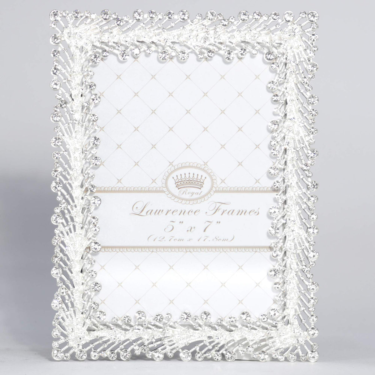 Lawrence Frames 5x7 Jasmond Silver Metal Crystal Spray Picture Frame