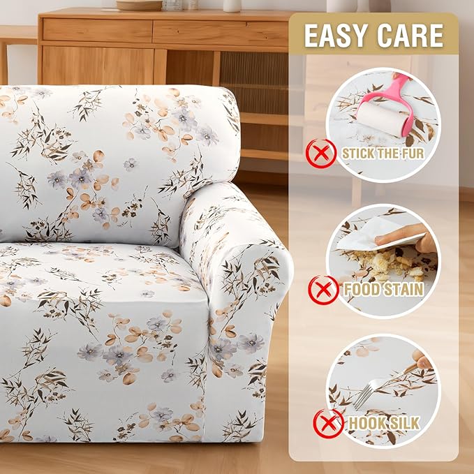 H.VERSAILTEX Floral Pattern Chair Cover Printed Sofa Slipcovers High Stretch