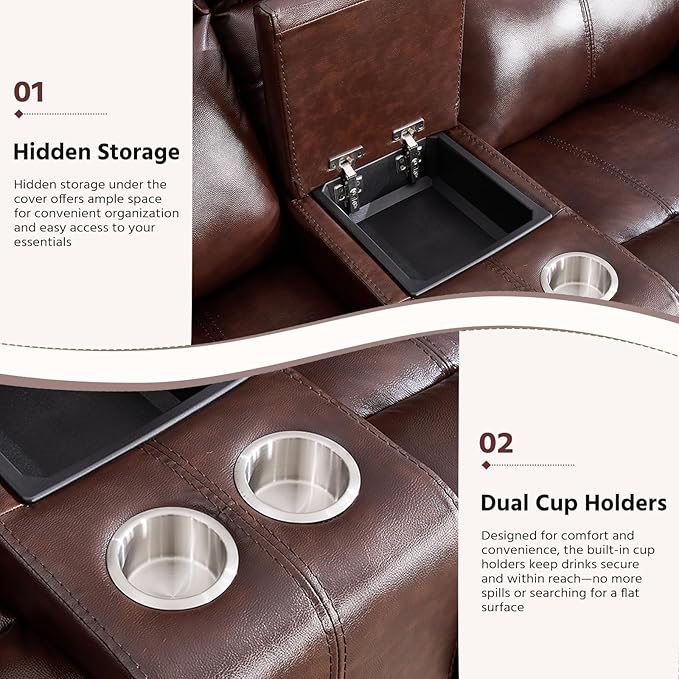 ANJ Premium Genuine Manual Reclining Sofa Set