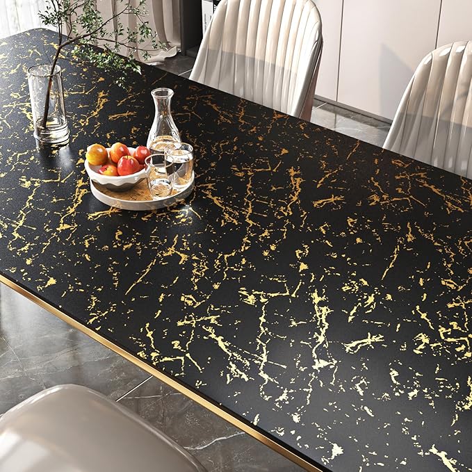 FunStick 24"x200" Modern Black and Gold Wallpaper Peel and Stick Wallpaper
