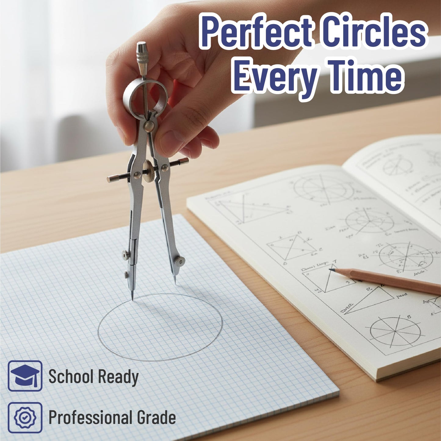 Mr. Pen- Geometry Set, 15 pcs, Green, 6 Inch Swing Arm Protractor, Divider, Set Squares, Ruler, Compasses and Protractor