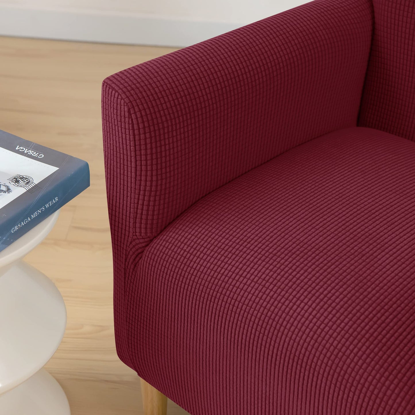 ele ELEOPTION Armchair Slipcovers Chair Covers with Arms Stretch for Living Room Office Arm Club Chair Cover Furniture Protector Red