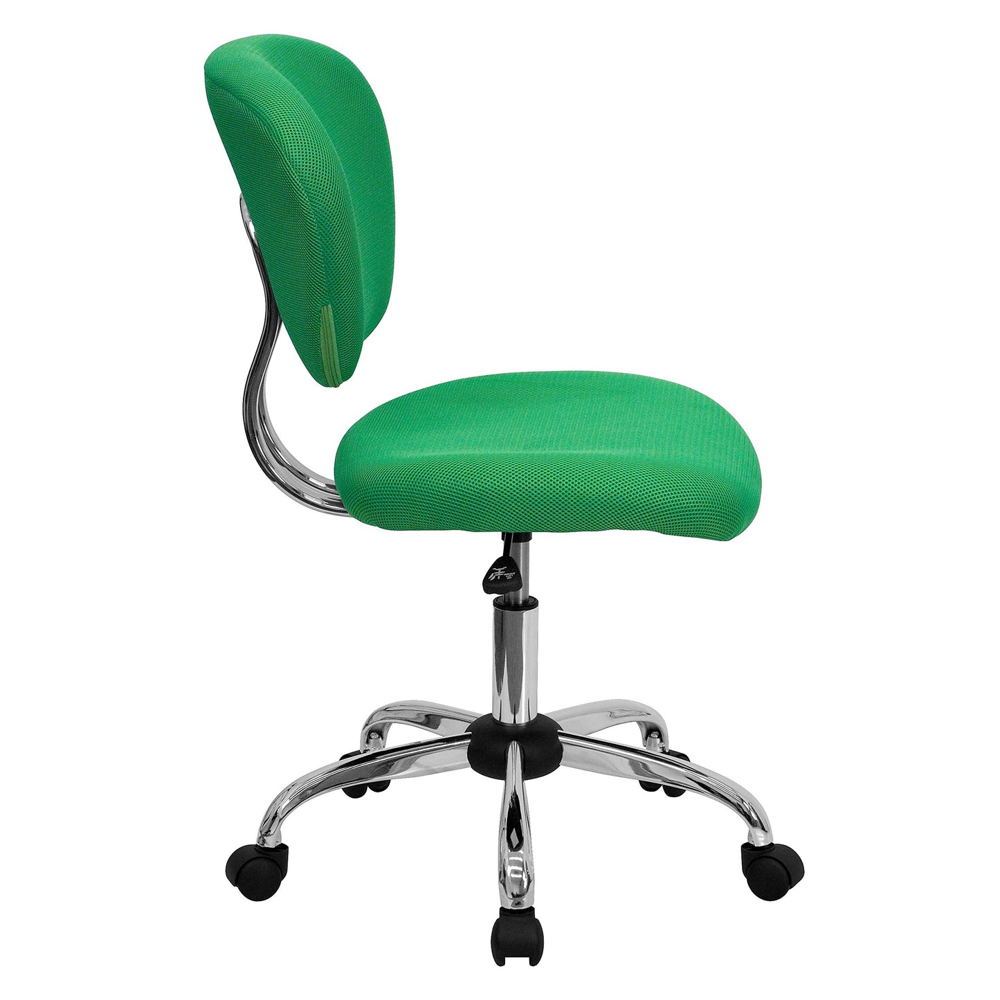 Flash Furniture Beverly Mid-Back Bright Green Mesh Padded Swivel Task Office Chair with Chrome Base