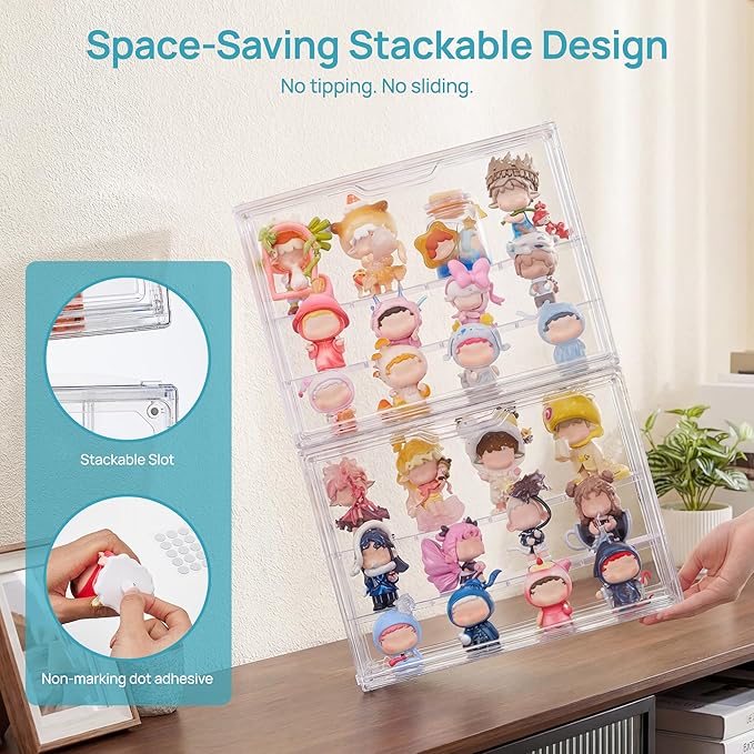 Vtopmart 1 Pack Acrylic Display Case, Stackable Figure Display Case