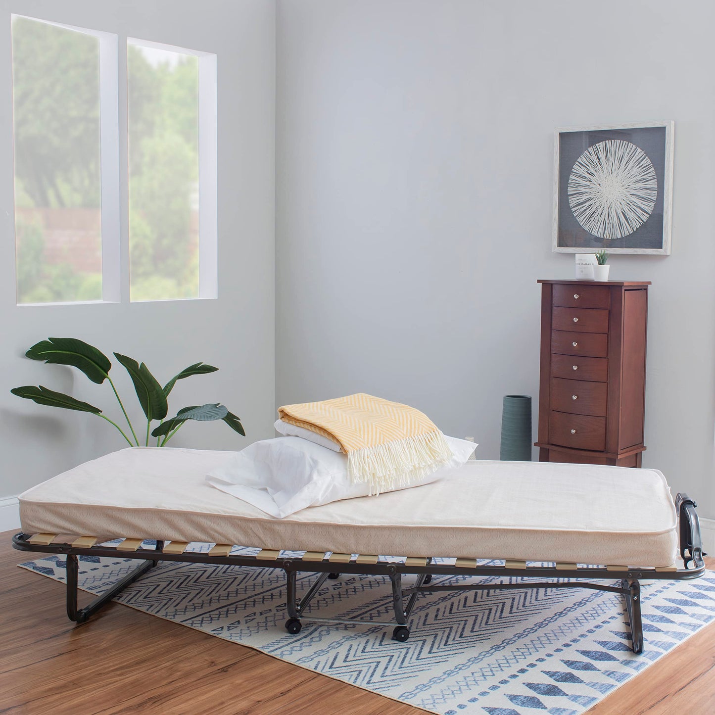 Linon Home Dcor Linon Memory Foam Luxor Folding Bed, Twin, Beige
