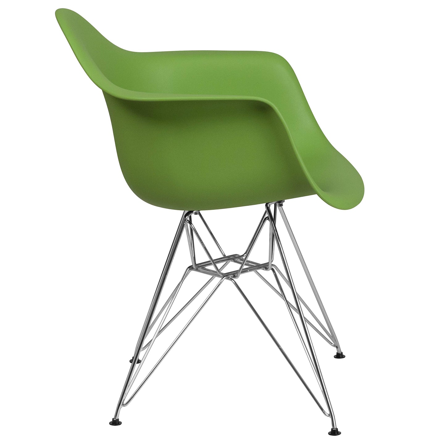 Flash Furniture 2 Pk. Alonza Series Green Plastic Chair with Chrome Base