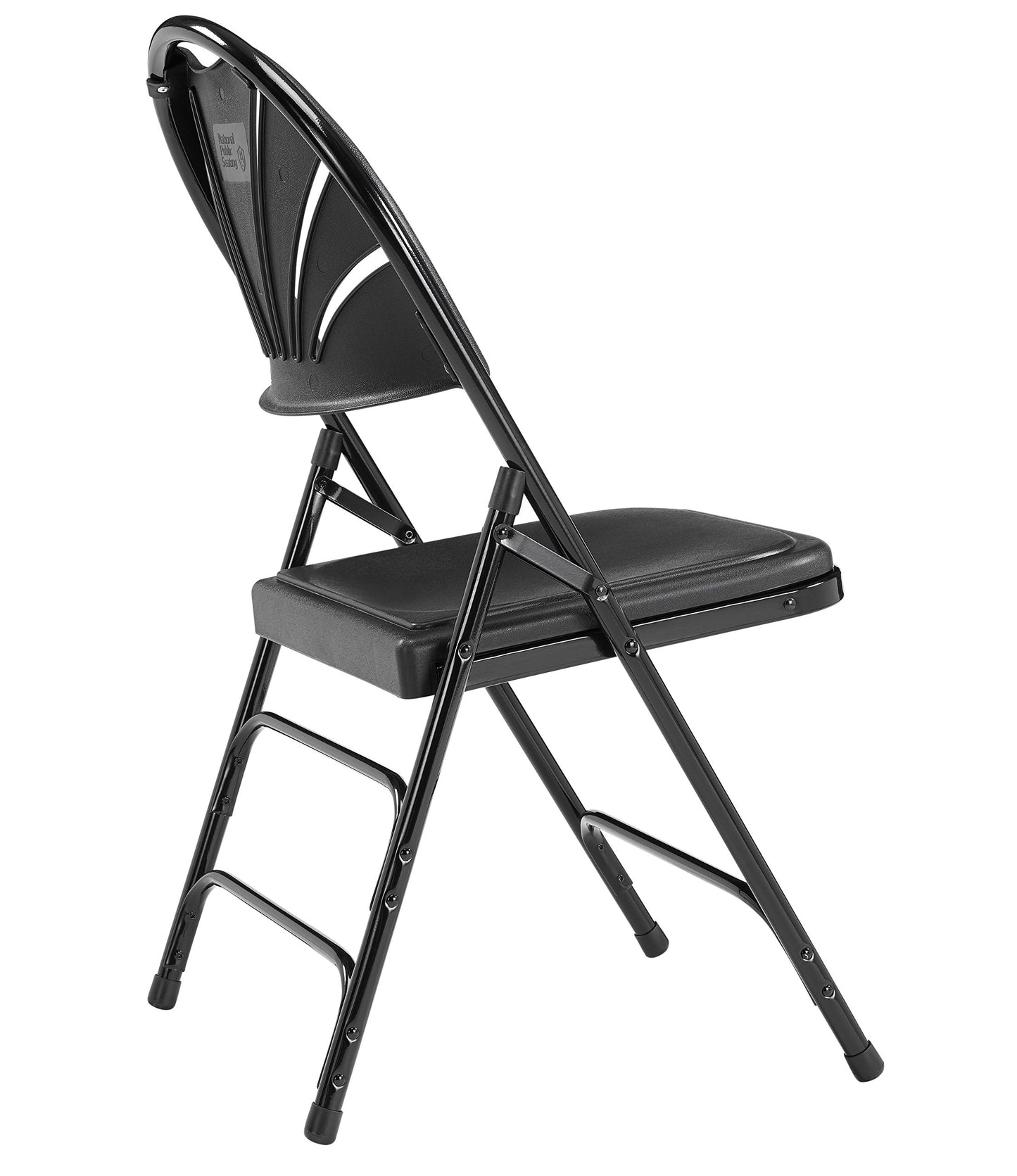 National Public Seating Plastic Portable Folding Chairs 1100 Series Premium Lightweight Foldable Chairs for Indoor & Outdoor, Set of 4 – Comfortable, Durable, Institutional-Grade, Black