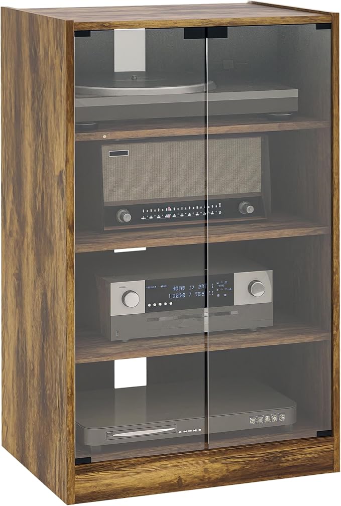 HOMCOM Media Cabinet, 4-Tier Stereo Cabinet