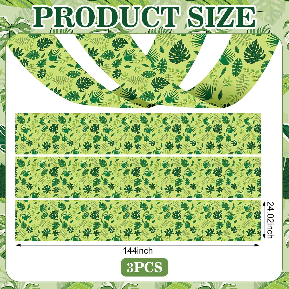 Feifeiya 3 Pcs 36 ft Jungle Theme Party Decor 2026 Vbs Decorations Tropical Forest Palm Leaves Rainforest Safari Jungle Ceiling Banner Party Hanging Decor for Vbs Sunday School Classroom