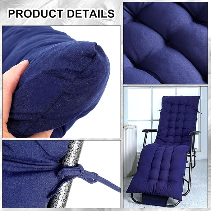 67 x 19 Inch Chaise Lounge Cushions Soft Lounge Chair Cushion Gravity Chair