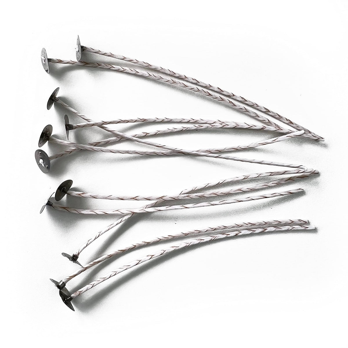 ECO 14 Wicks for Candle Making, 6 inch Pre-Waxed Wicks for Soy Candles with Base 100pk