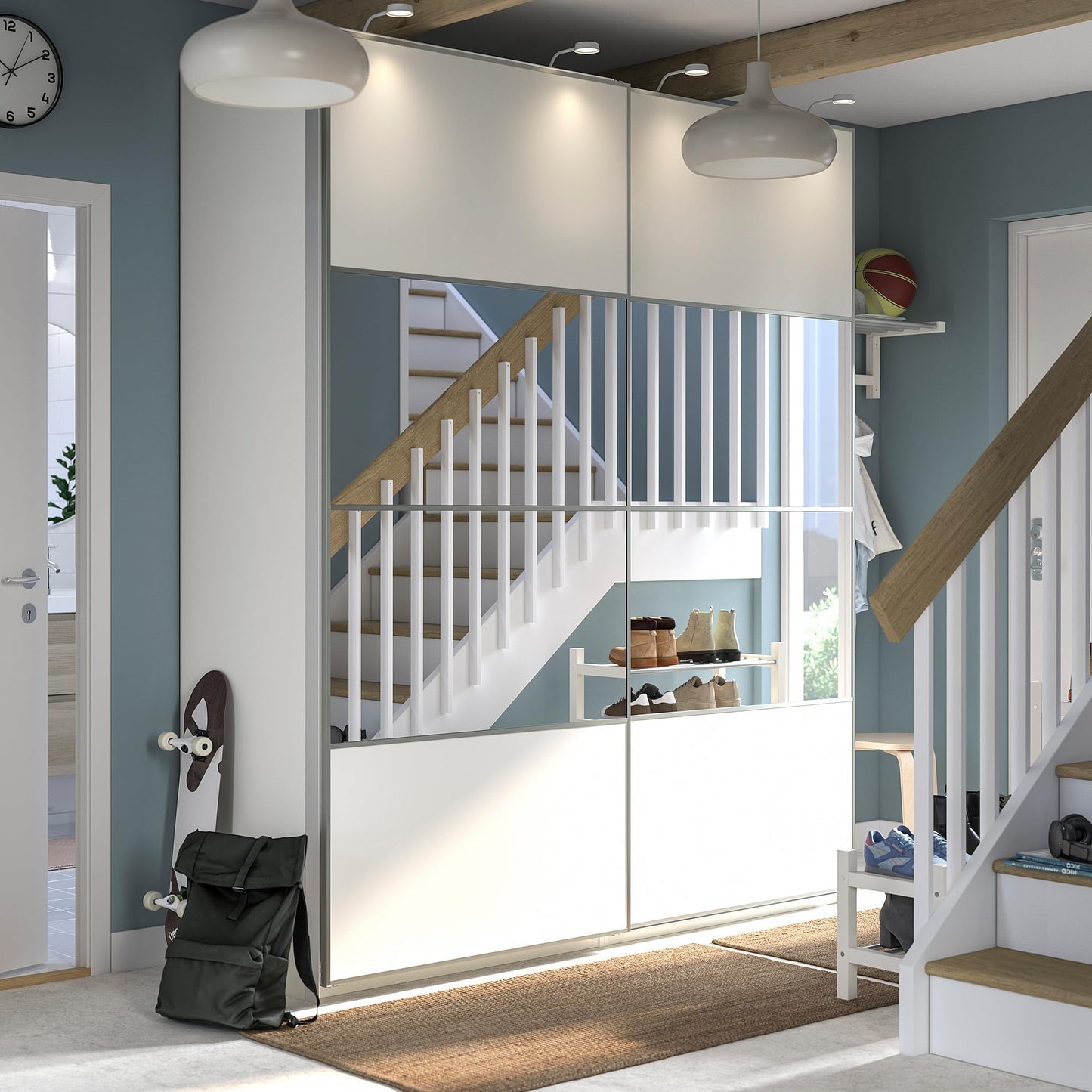 ProTuning PAX/MEHAMN/AULI Wardrobe with sliding doors, white double sided/white mirror glass, 200x66x236 cm