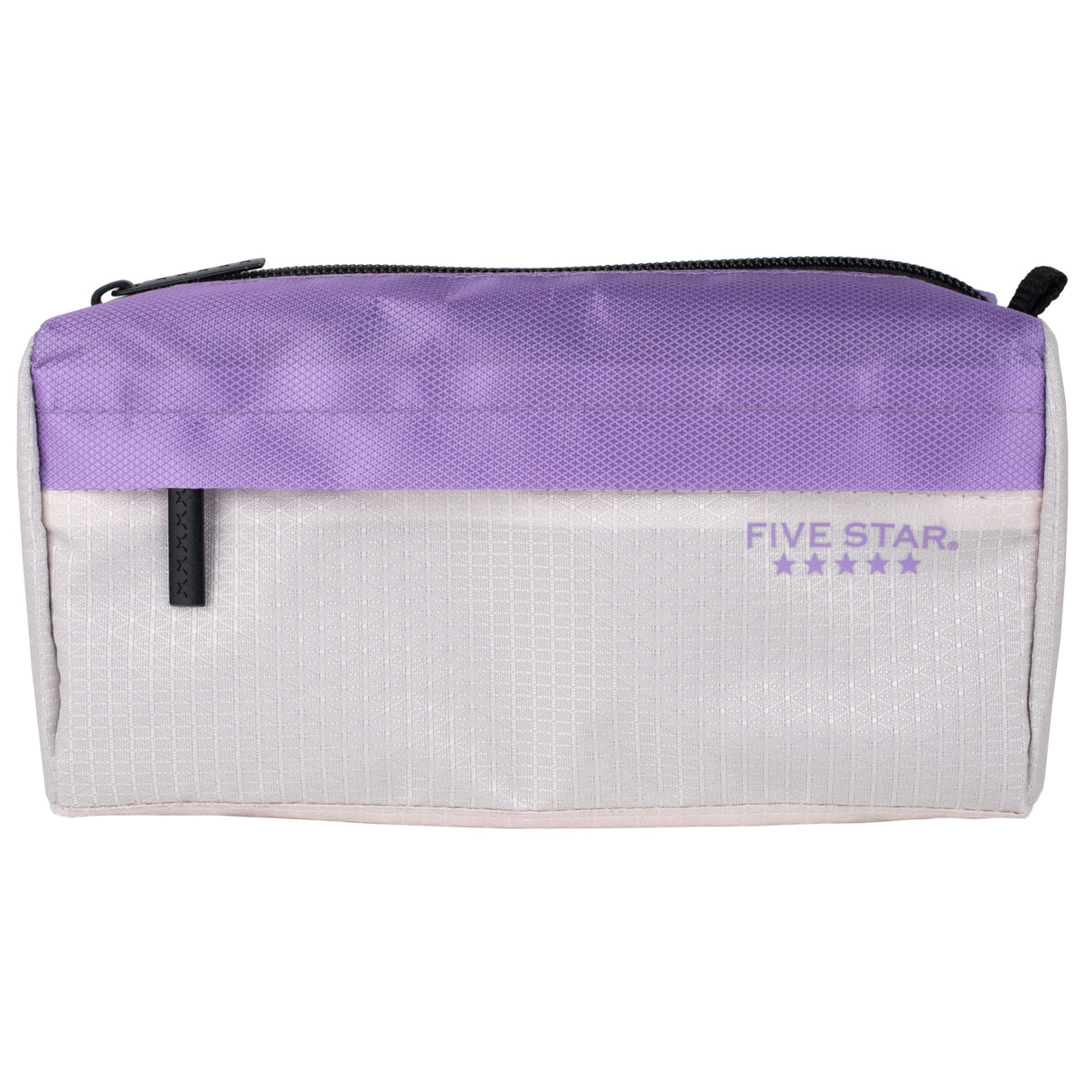 Five Star Pencil Pouch 9-Pocket Zipper Storage Organizer Case for Office Supplies Earbuds Chargers Cables Makeup, Tan/Purple (505600E)