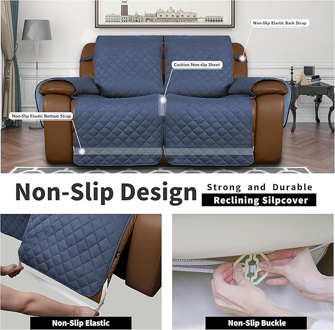 Easy-Going Oversized Loveseat Recliner Cover, Reversible Couch Cover