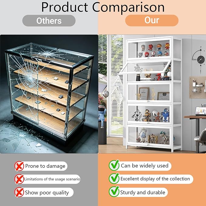 Display Cabinet with Acrylic Door, 5-Tier Curio Display Cabinet, Display Case
