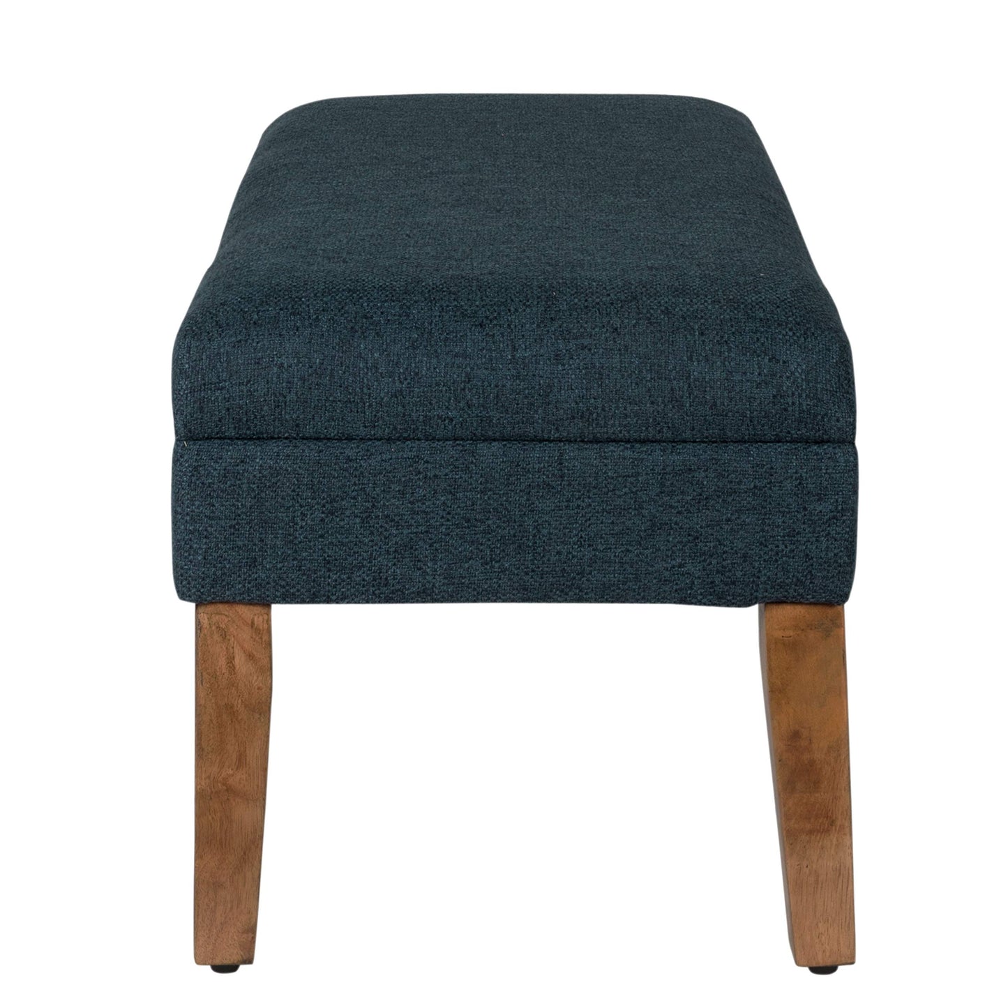 Homepop Home Decor | Upholstered Decorative Storage Ottoman Bench | Ottoman Bench with Storage for Living Room & Bedroom | Decorative Home Furniture, Navy Large