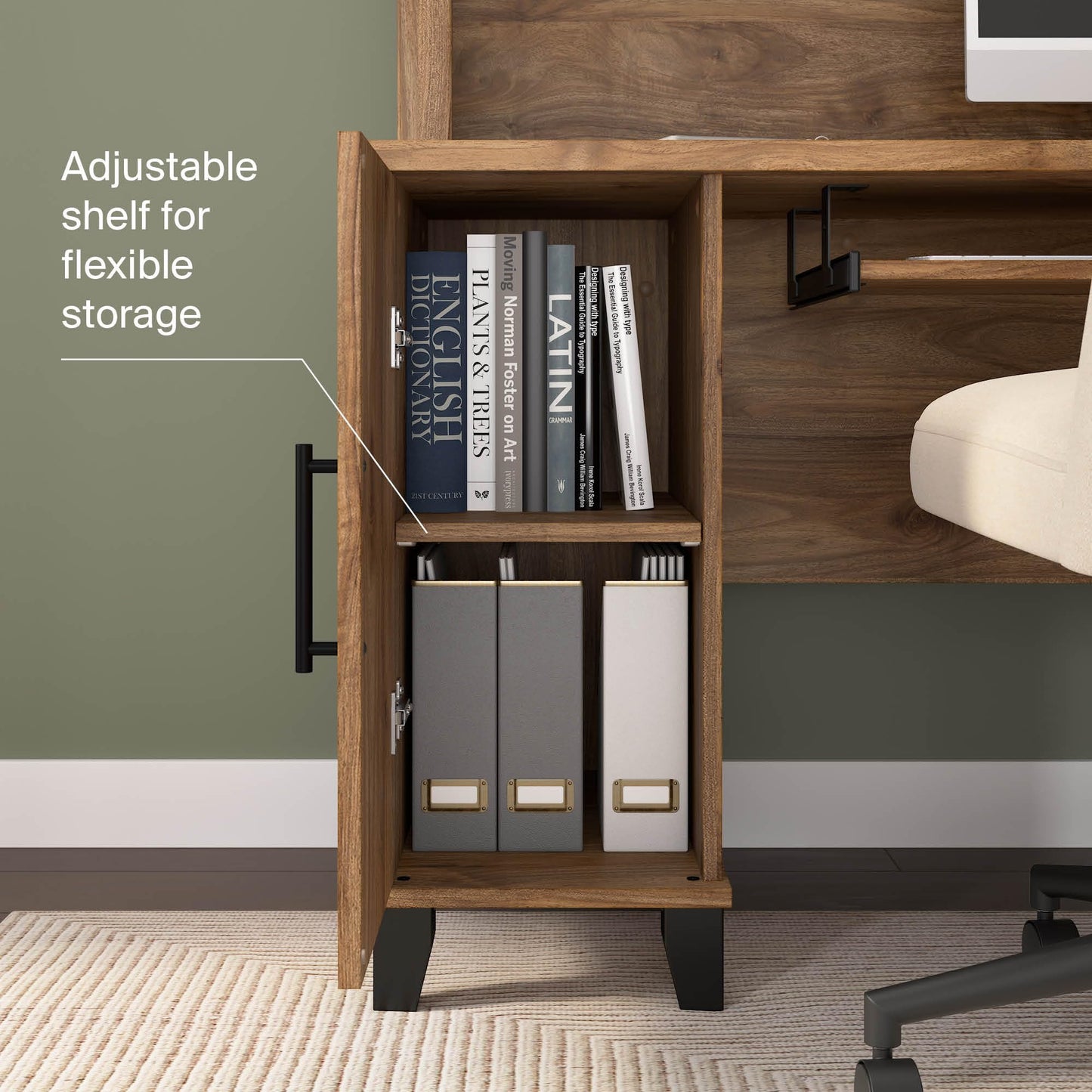 Bush Furniture Somerset L Shaped Desk with Hutch in Fresh Walnut | Corner Computer Table with Drawers, Cabinets and Pullout Keyboard/Laptop Tray for Home Office