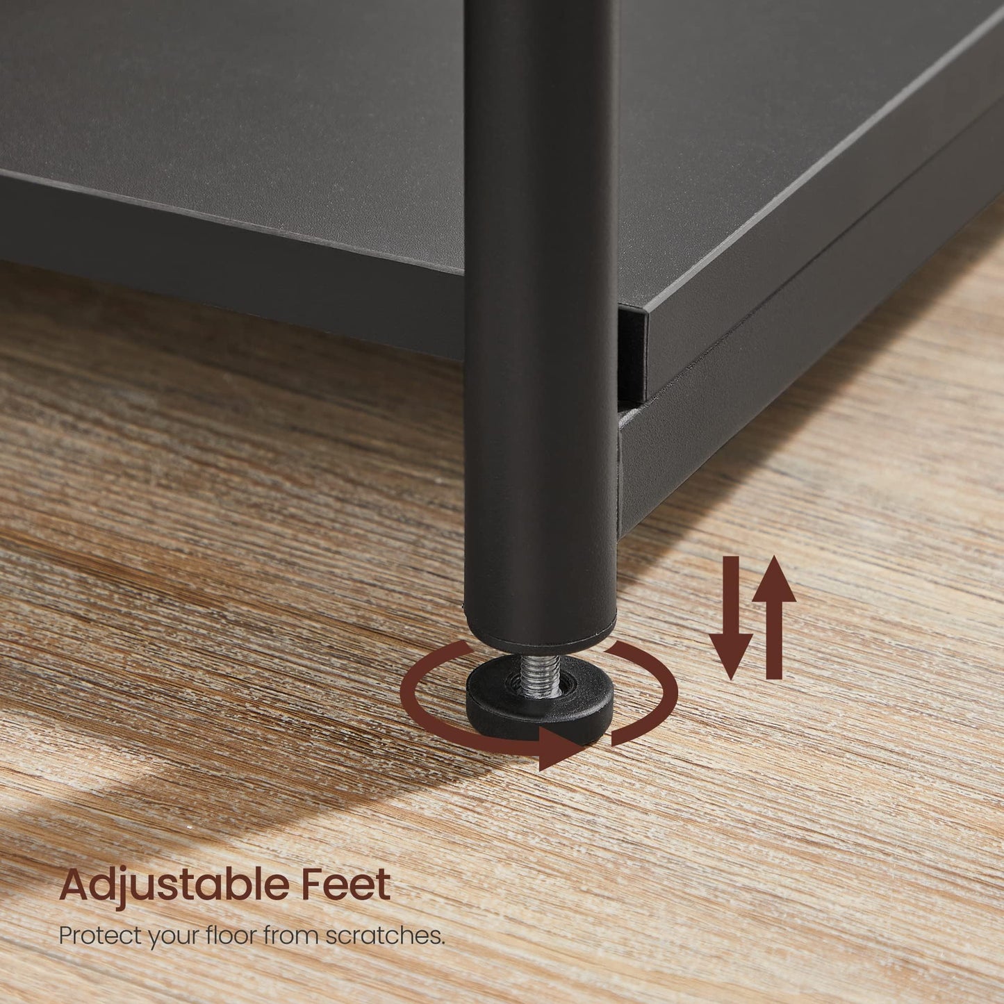 VASAGLE BARNET Collection - Side Table, Small End Table for Living Room, Modern Tall Nightstand, Bedroom, Office, Bathroom, Steel Frame, Ink Black ULET273B16