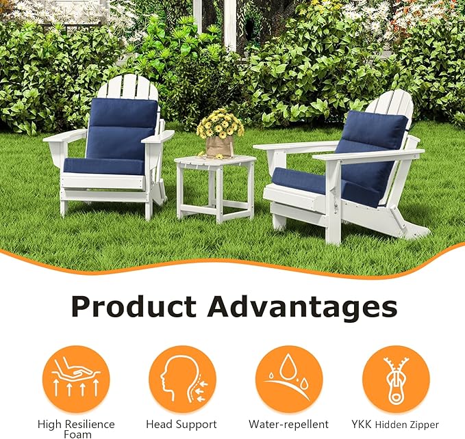 Unimatta Sunbrella Outdoor High Back Chair Cushion Seat Pads, 44 x 21 Inch