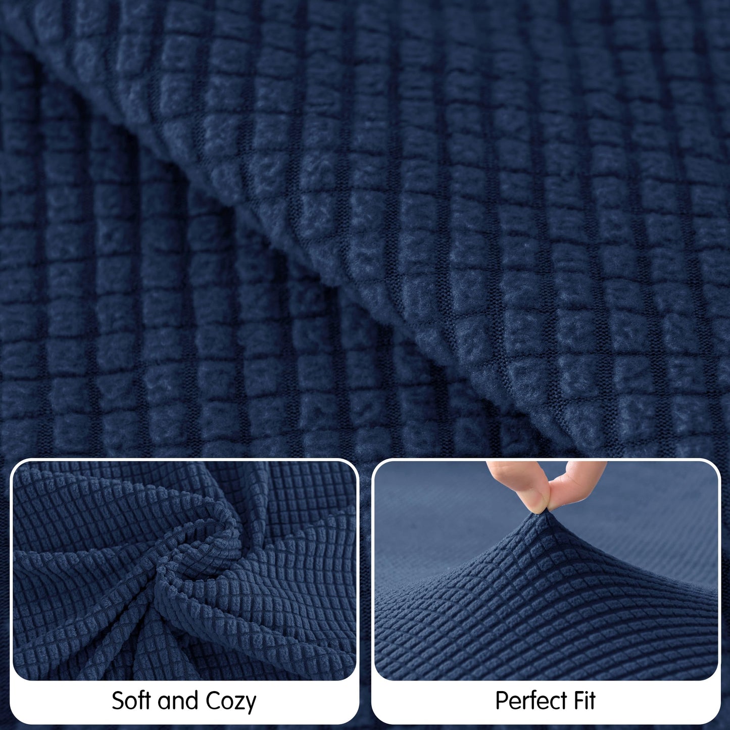 Hokway Stretch Chaise Cover Individual Couch Cushion Slipcovers Reversible Cushion Protector Slipcovers Sofa Cushion Protector Covers (Chaise Cover, Darkblue)