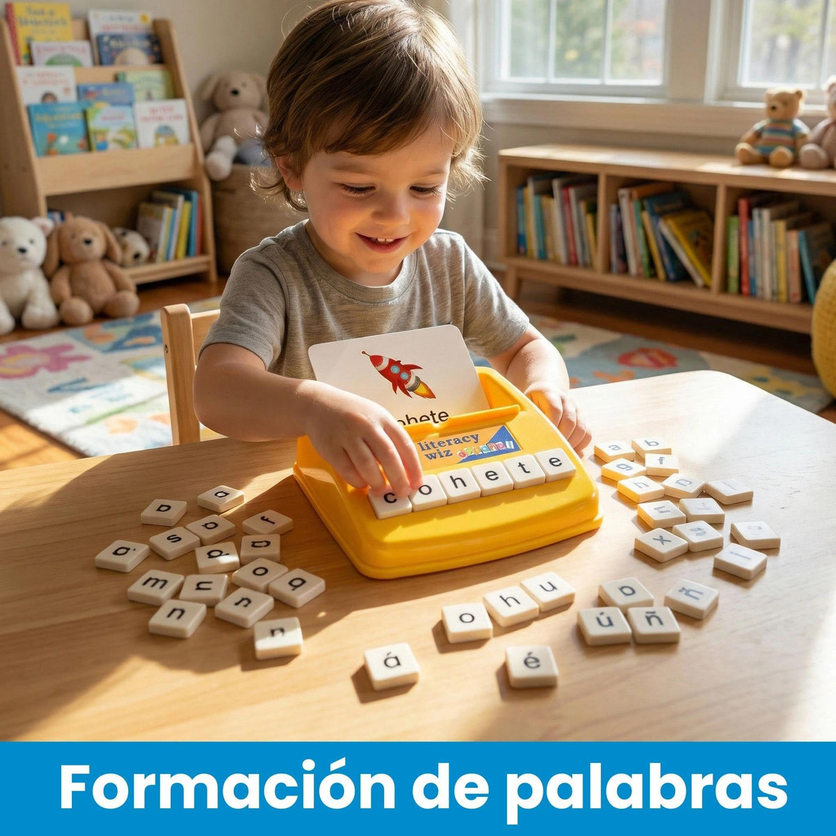 BOHS Spanish Literacy Wiz Spelling Game - Espanol Lower Case 60 Flash Cards - Preschool Language Learning Educational Toys
