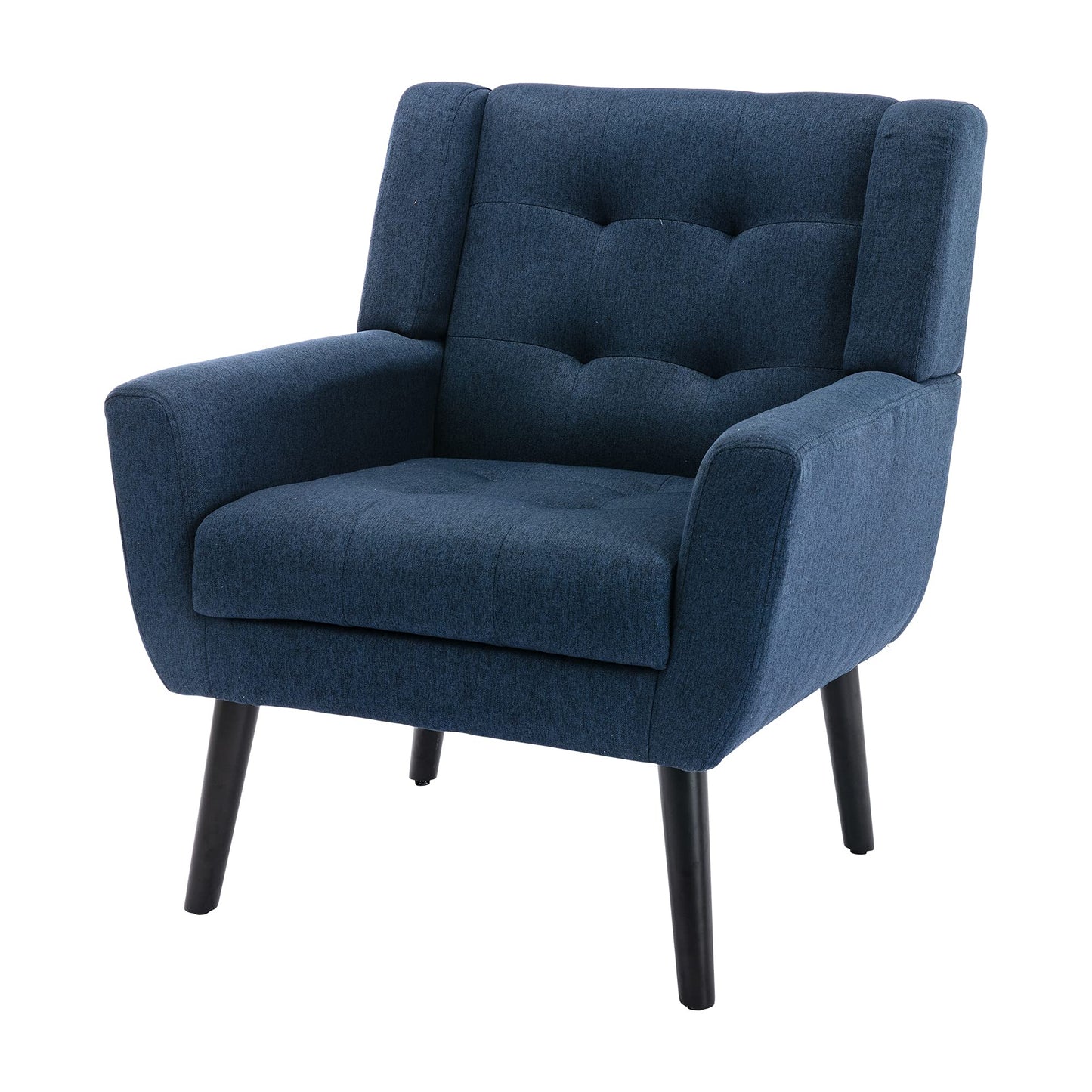 SPOFLYINN Armchair, Living Room Curved Back, Velvet Cushion, 250 Lbs Weight Capacity Ergonomics Accent Chair, Single Sofa for Bedroom 1 Upholstered 1 48.29 Blue 48.29 L-Shape