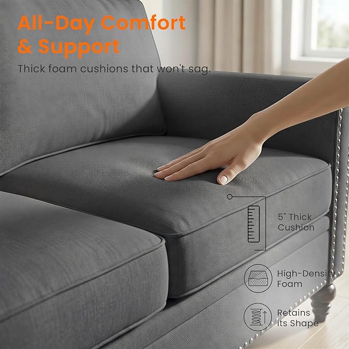 Living Room Sofa Sets 3 Piece, Modern 3 Seater Sofa and Loveseat Couch and