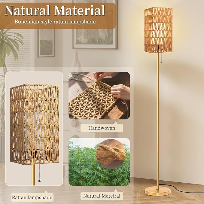 Ruiever Floor Lamp for Living Room, Farmhouse Floor lamp, Modern Standing lamp