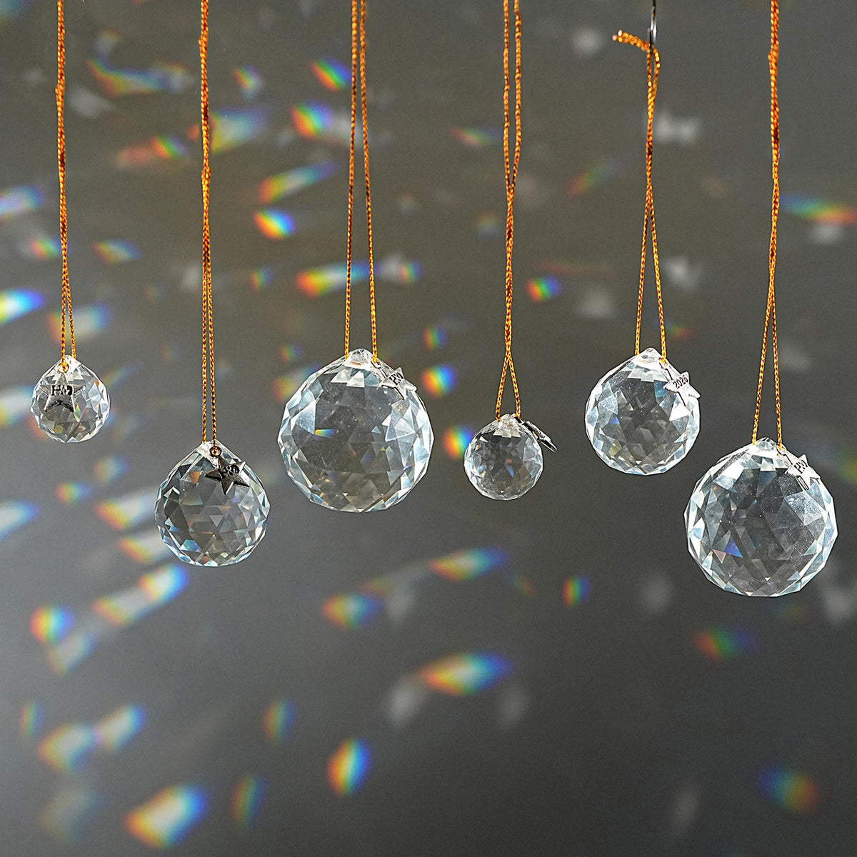LOULIQIGIFT 13pcs 2026 Crystal Ball Hanging Ornaments Chandelier Crystals