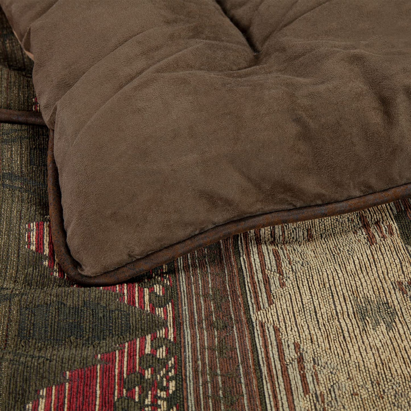 Paseo Road Sierra Western Bedding 7 Piece Queen Comforter Set, Faux Suede Chenille Jacquard Southwestern Bedding, Rustic Comforter Set with Bed Skirt, Shams, Accent Pillows