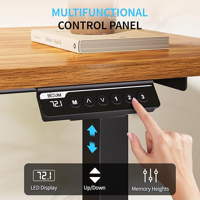 BIZUM Electric Standing Desk, 55x24 inches Height Adjustable Desk, Sit to Stand