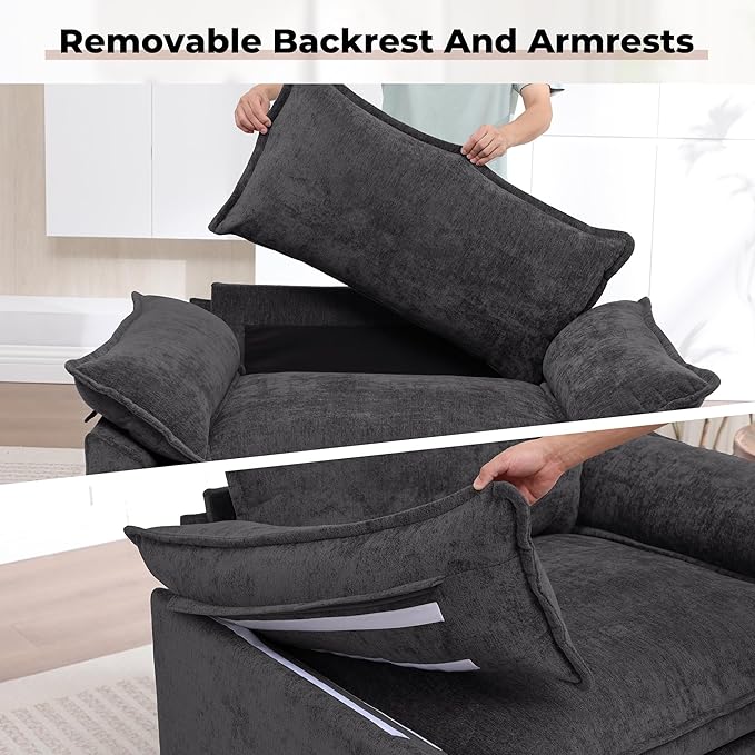 Oversized Accent Chair, Modern Upholstered Armchair Cloud Sofa Chair