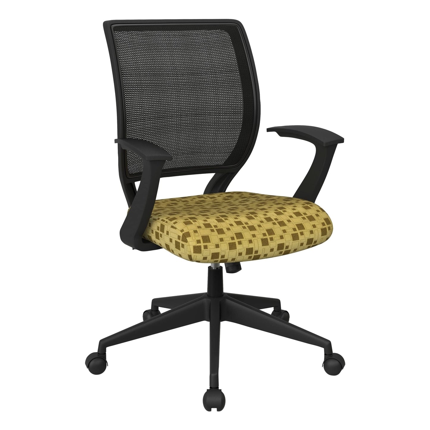Office Star EM Series Screen Back Office Computer Task Chair with Lumbar Support and Designer T Arms, City Park Kiwi Fabric