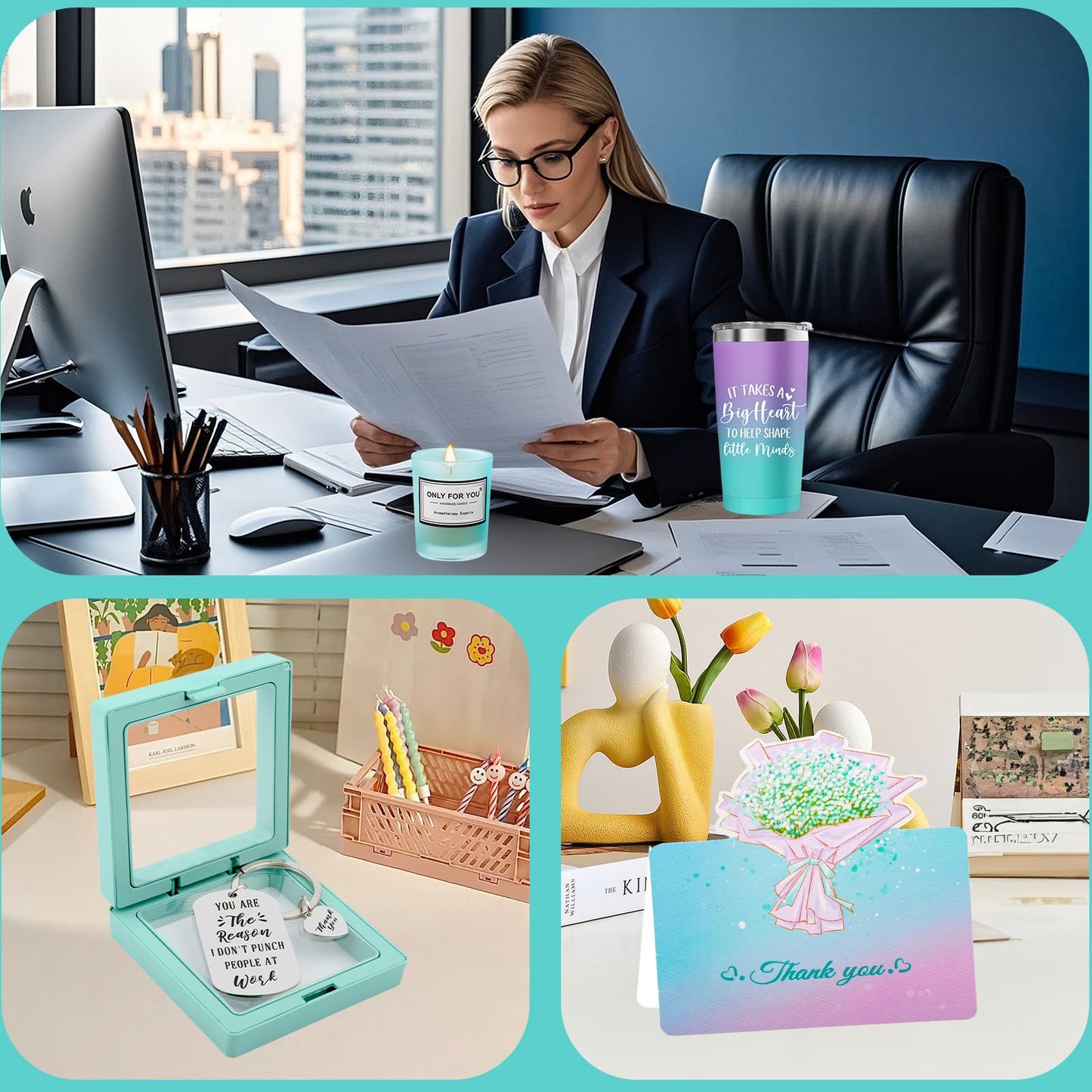 Boss Lady Gifts for Women, Birthday Gifts for Boss Women Office Boss Appreciation Gift for Her Best Boss Lady Tumbler, Acrylic Plaque, Retirement Thank You Gift Basket for Female Manager Leader