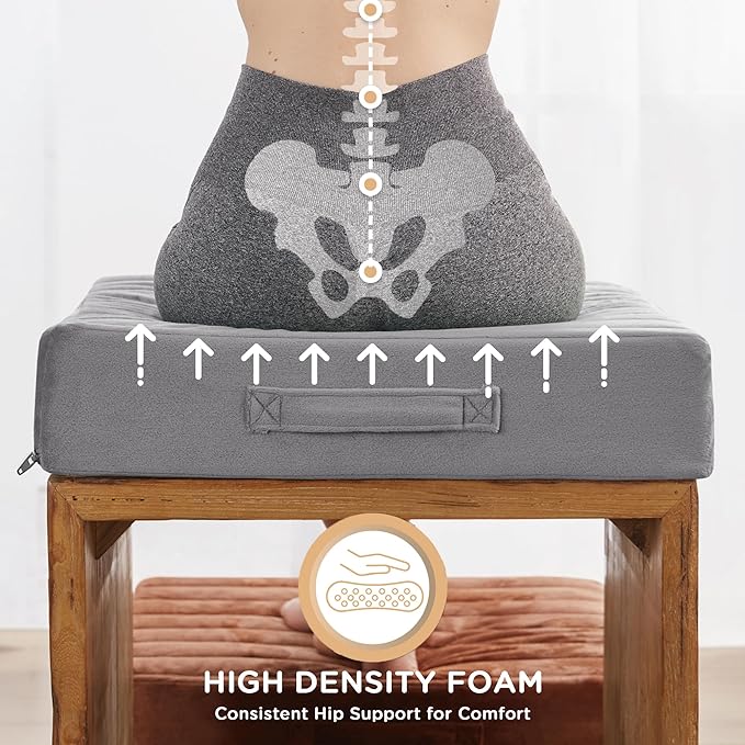 Codi High Density Foam Floor Pillow 2 Sets, Large Meditation Cushions Seating