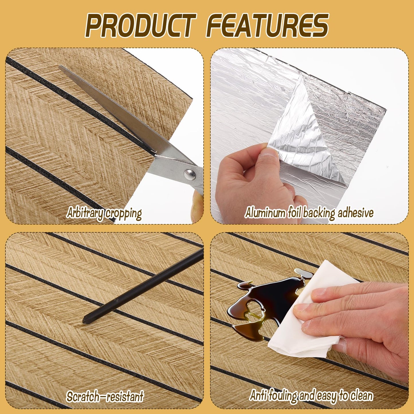 EYUNSTAR Peel and Stick Slat Wall Panel, 2 Rolls 118.1 x 15.7 in, Brown Faux Wood Grain 3D Panels, Self Adhesive PVC Wallpaper for Bedroom Living Room Office Wall Decor