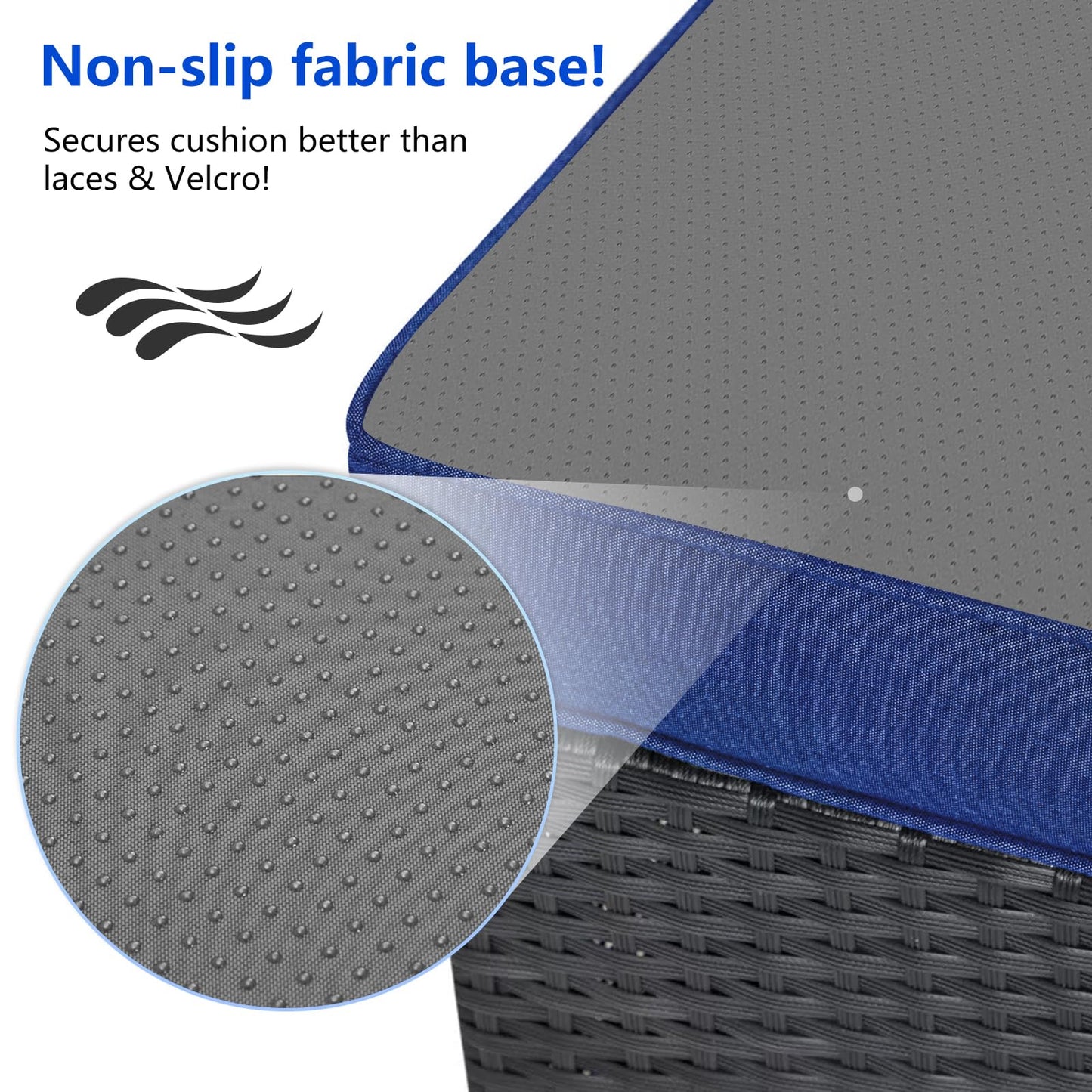 MFPMTUXO Outdoor Curved Sofa Cushion Cover with Zipper & Anti-Slip Particles, Half Moon Patio Furniture Cushions Covers Waterproof, Olefin Fabric-ONLY Cover (Navy Blue, 77/40 * 28 * 5.3inch)