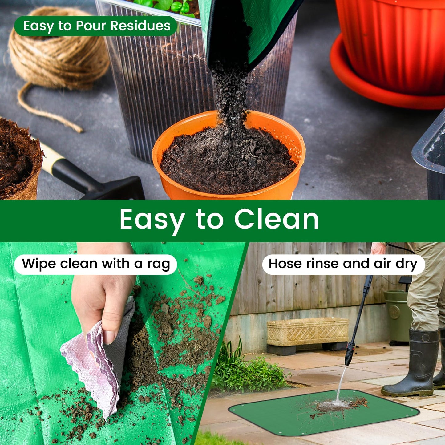 AltarreT Repotting Mat for Indoor Plant Transplanting and Mess Control, 26'' x 26'' Waterproof Potting Succulent Tray Portable Gardening Mat Gift for Plant Lovers