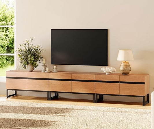 WAMPAT Modern TV Stand for 32-110 Inch TVs, Wood Entertainment Center
