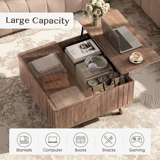 SULIVES Lift Top Coffee Table