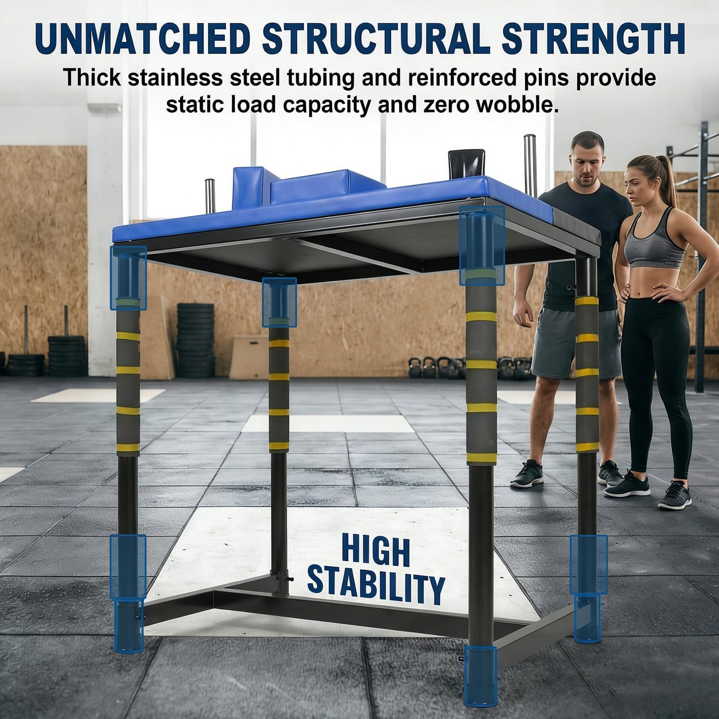 StarsNet Arm Wrestling Battle Table Forearm Strength Training with Competition Design Wrist Strength Training Support Plate (Black Blue)
