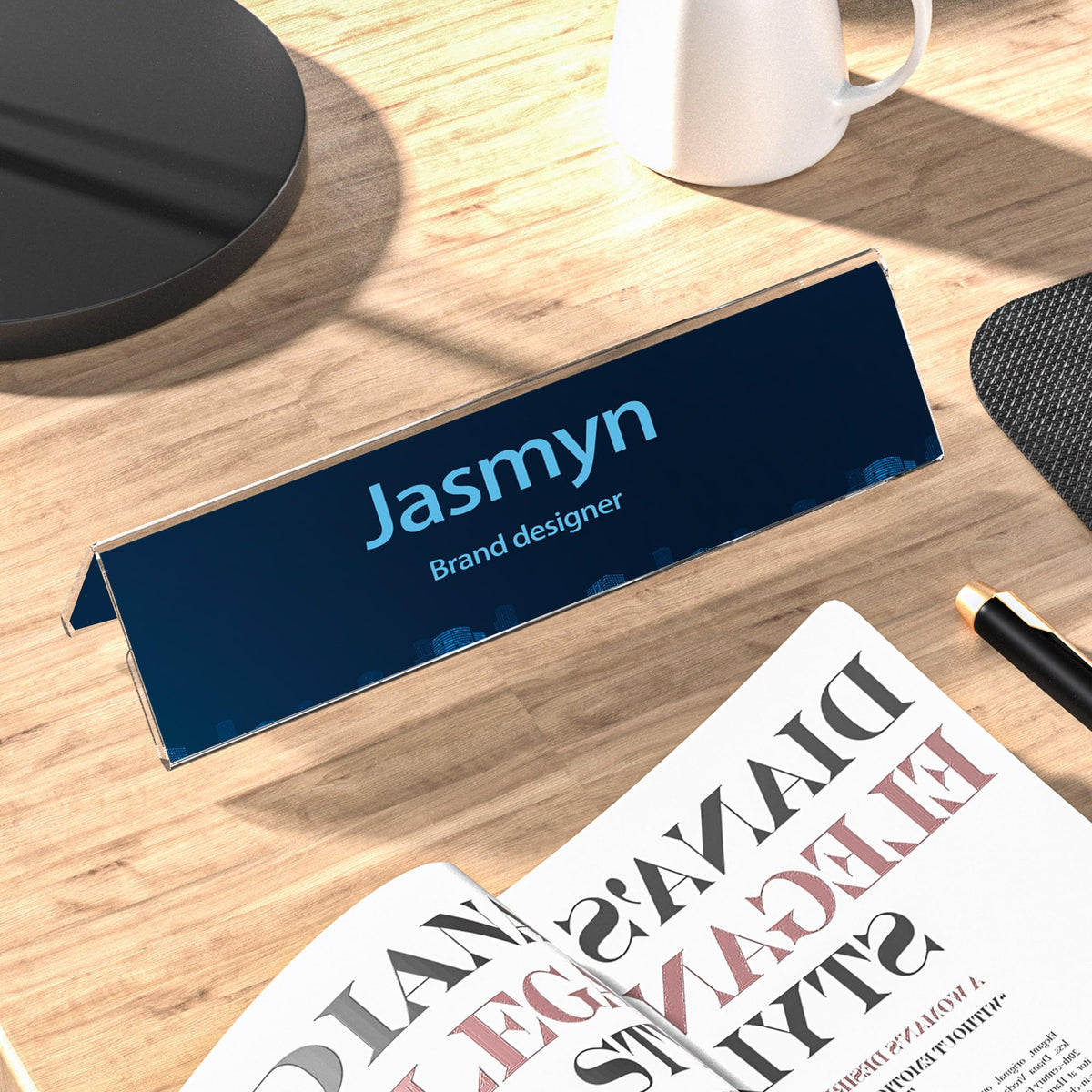 Dingelex acrylic name plate for desk clear table tents widely used table display for office metting school classroom 24 Pieces