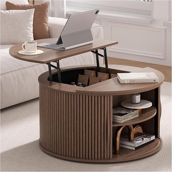 JOINICE 31.5" Round Lift Top Coffee Table