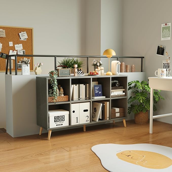 8-Cube Bookshelf 2 Tier Retro Bookcase