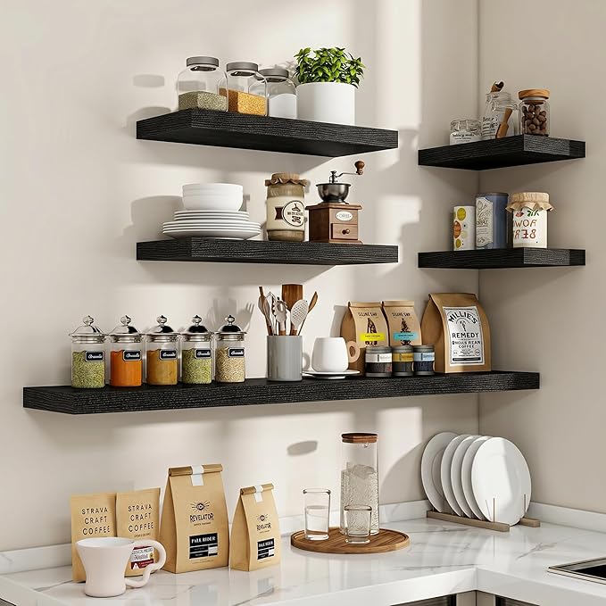 Acovy 24 Inch Floating Shelves, Wooden Shelves