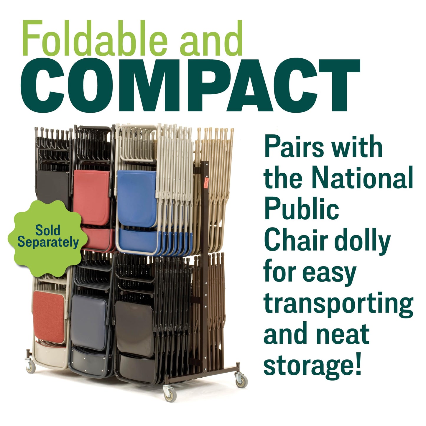 National Public Seating NPS 2200 Series Fabric Padded Premium Folding Chairs, Russet Walnut, 4 Pack (2207/4)