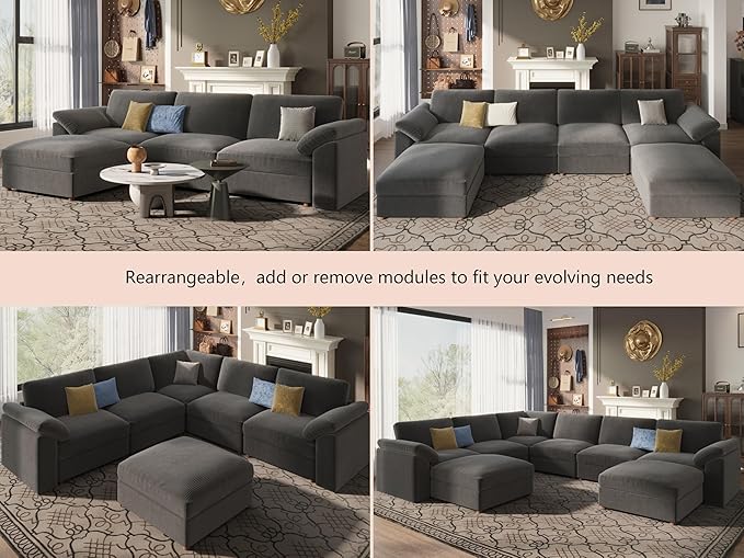 EASE MOOSE Modular Sectional Sofa, Oversized U Shape Sectional Couch